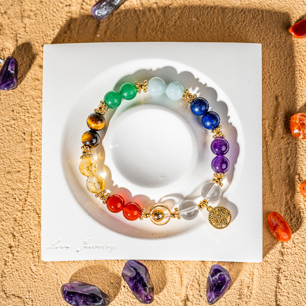 Crystelling Chakra Bracelet with Chakra Sign