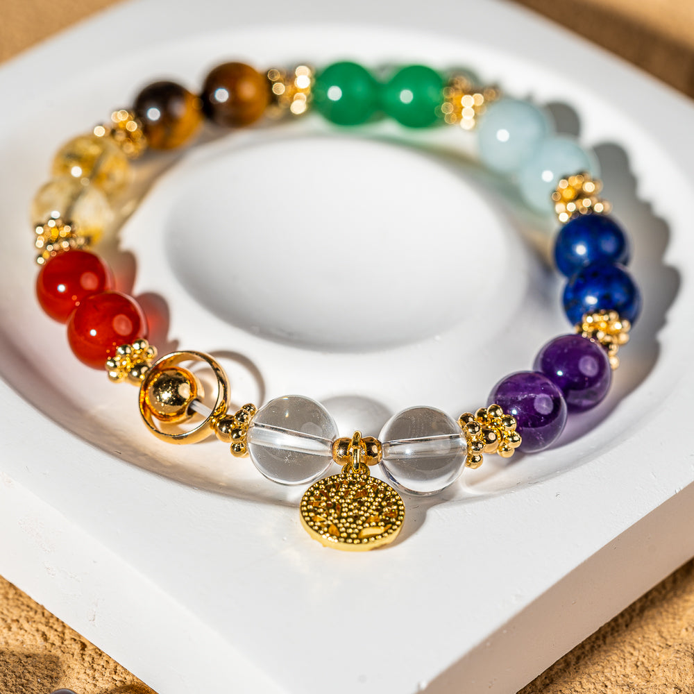 Crystelling Chakra Bracelet with Chakra Sign