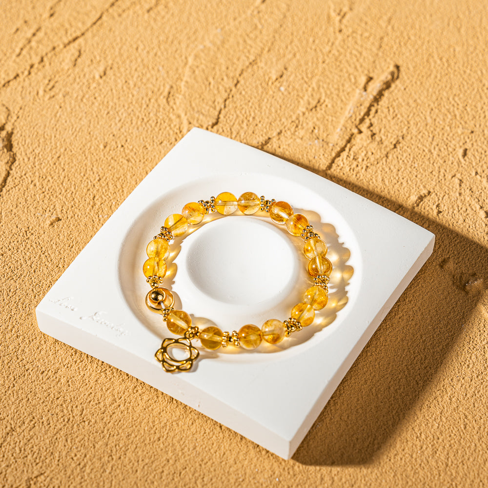 Crystelling Citrine Bracelet with Solar Plexus Chakra Sign