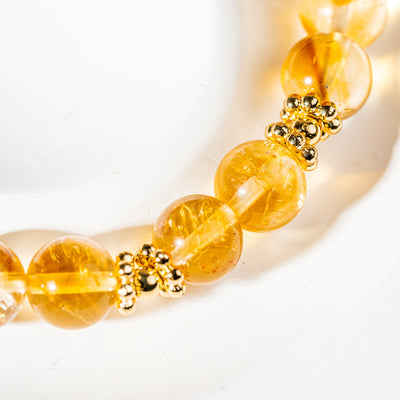 Crystelling Citrine Bracelet with Solar Plexus Chakra Sign