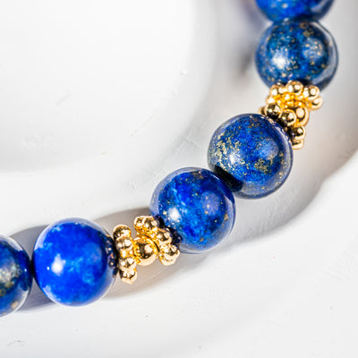 Crystelling Lips Lazuli Bracelet with Third Eye Chakra Sign